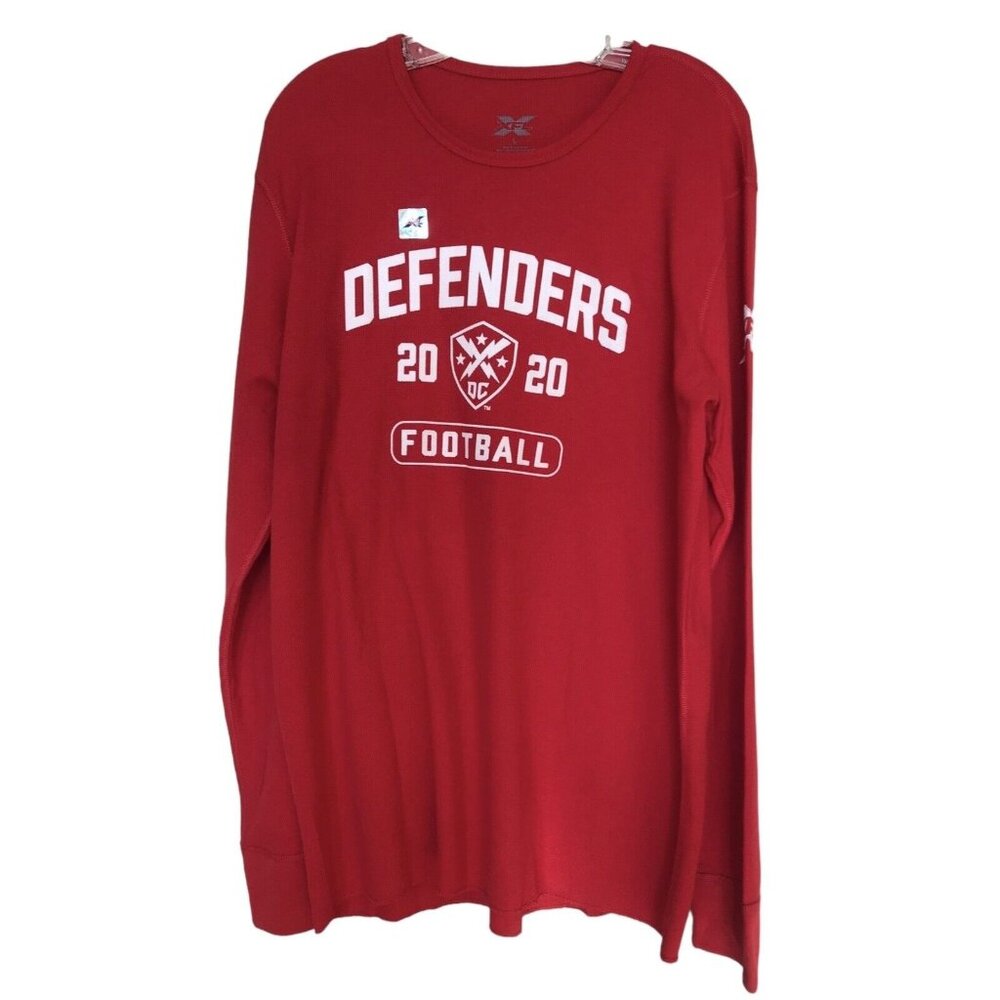 XFL UFL Mens DC Defenders Thermal Long Sleeve T-Shirt Red Size‎ Large L Football